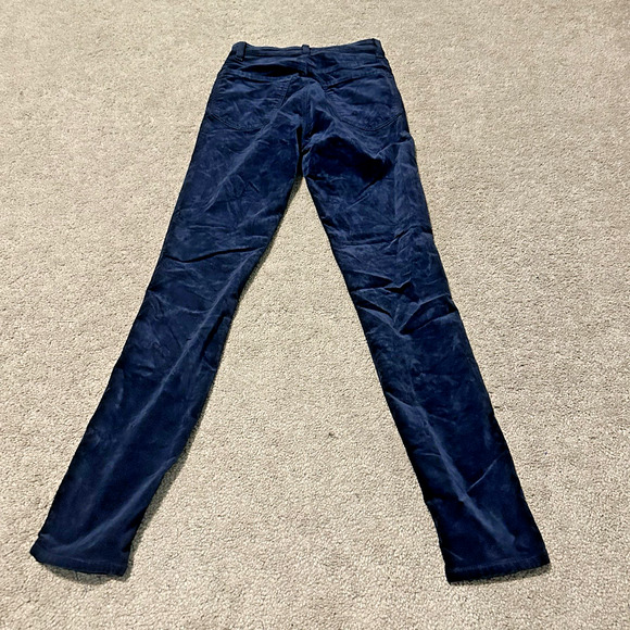 J Brand Women 23 Pants Leenah Super Skinny Velvet Stretch Dark Iris Blue - Picture 2 of 10